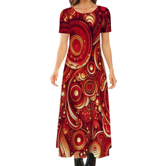 KL - Scarlet3 Crew Neck Short Sleeve Maxi Dress - Gregg Acini Adoree Designs - Dress
