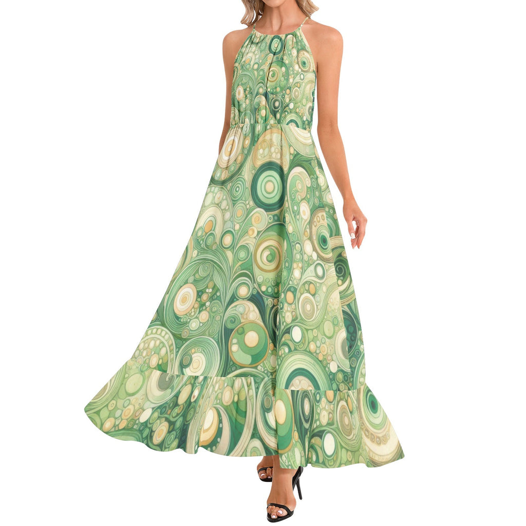 KL - Spring 2 Ruffle Hem Halter Neck Maxi Dress - Gregg Acini Adoree Designs - Dress