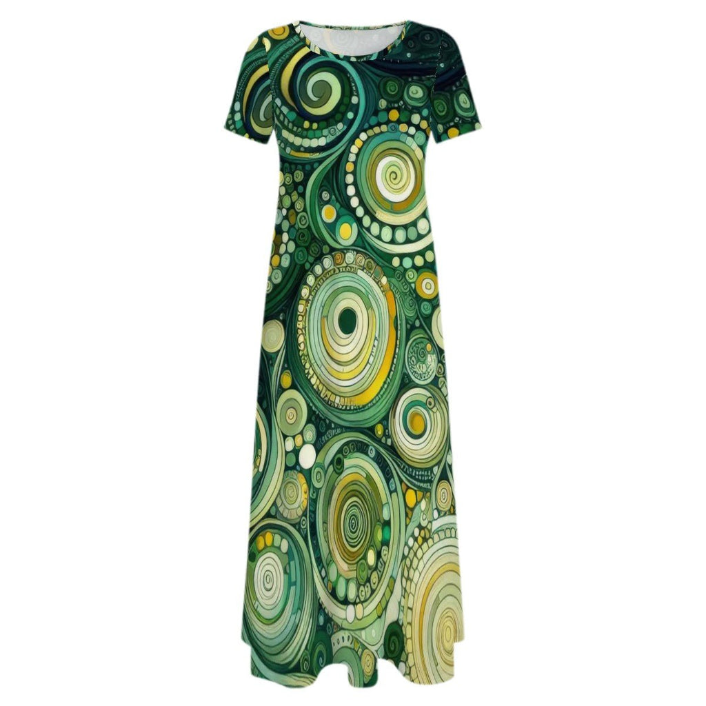 KL - Spring1 Crew Neck Short Sleeve Maxi Dress - Gregg Acini Adoree Designs - Dress