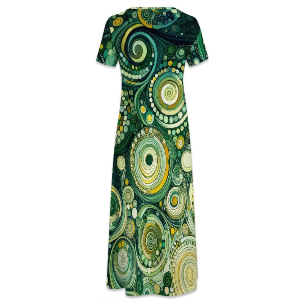 KL - Spring1 Crew Neck Short Sleeve Maxi Dress - Gregg Acini Adoree Designs - Dress