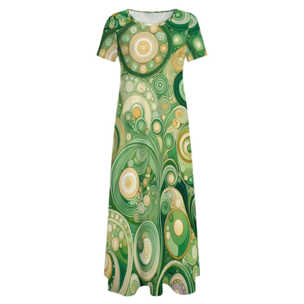 KL - Spring2 Crew Neck Short Sleeve Maxi Dress - Gregg Acini Adoree Designs - Dress