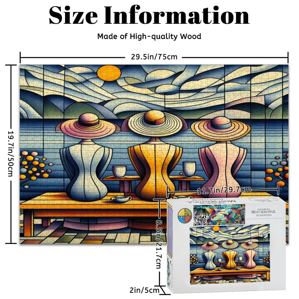 Klee Ladies 3 Wooden Jigsaw Puzzles 1000 pcs - Gregg Acini Adoree Designs - Jigsaw Puzzle