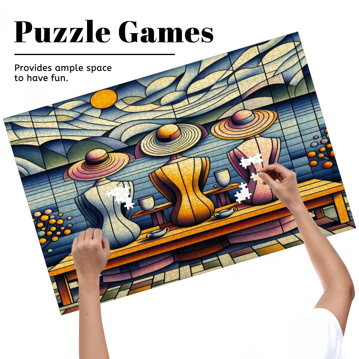 Klee Ladies 3 Wooden Jigsaw Puzzles 1000 pcs - Gregg Acini Adoree Designs - Jigsaw Puzzle