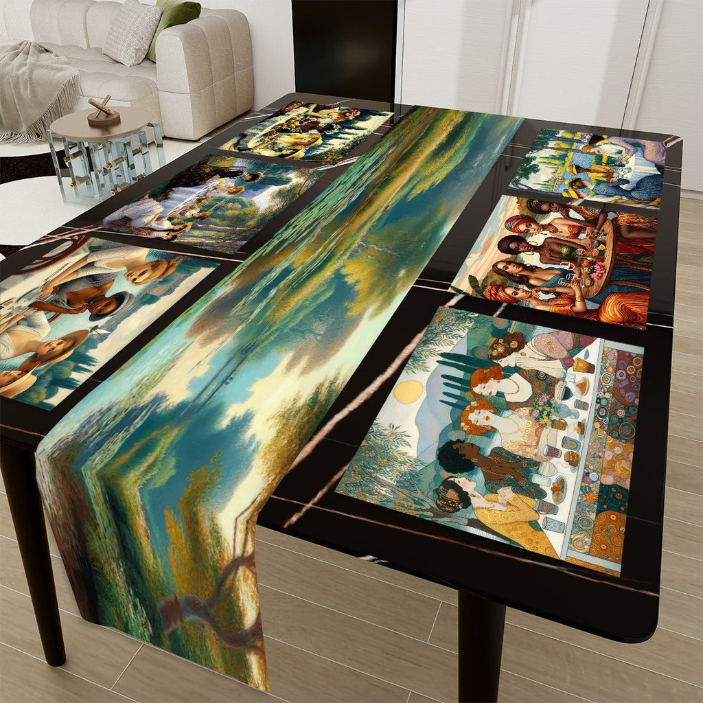 Ladies by the Lake Table Runner Placemat Set 7 Pieces - Gregg Acini Adoree Designs - Placemat