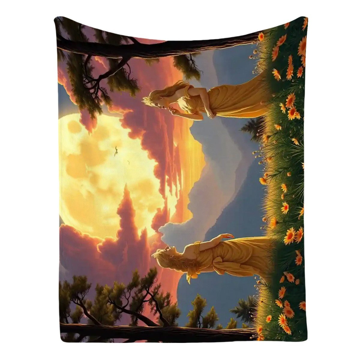 Ladies of the Moon 300 GSM Flannel Throw Blanket (Made in USA) - Gregg Acini Adoree Designs - Blanket
