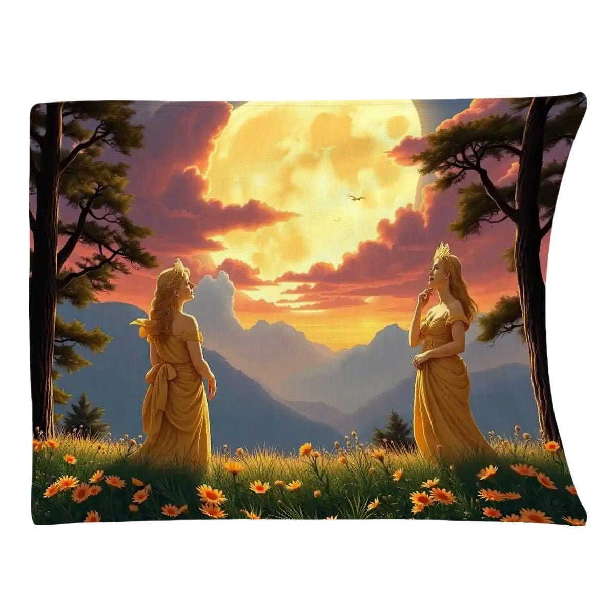 Ladies of the Moon 300 GSM Flannel Throw Blanket (Made in USA) - Gregg Acini Adoree Designs - Blanket