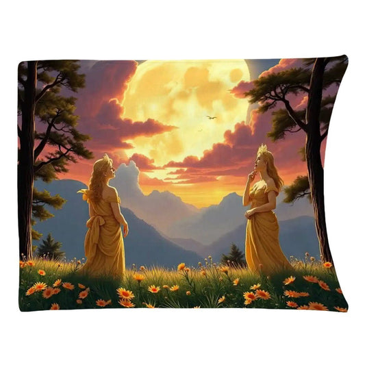 Ladies of the Moon 300 GSM Flannel Throw Blanket (Made in USA) - Gregg Acini Adoree Designs - Blanket