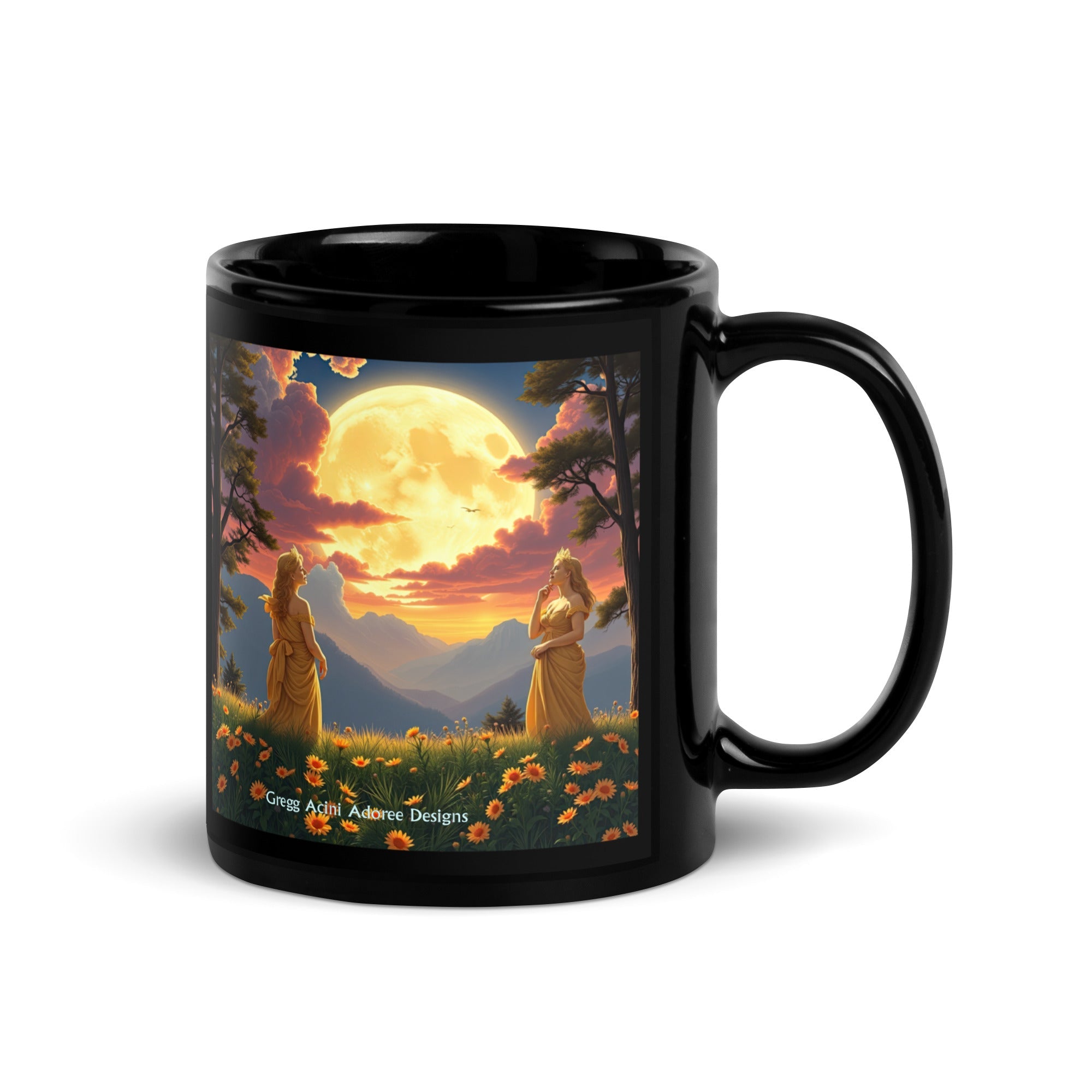 Ladies of the Moon Black Glossy Mug - Gregg Acini Adoree Designs - Mug