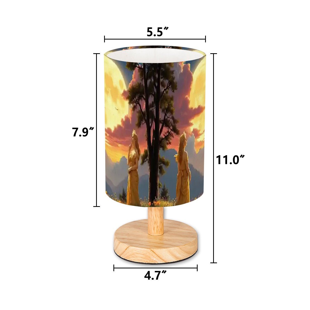 Ladies of the Moon Cylindrical Table Lamp - Gregg Acini Adoree Designs - Lamp