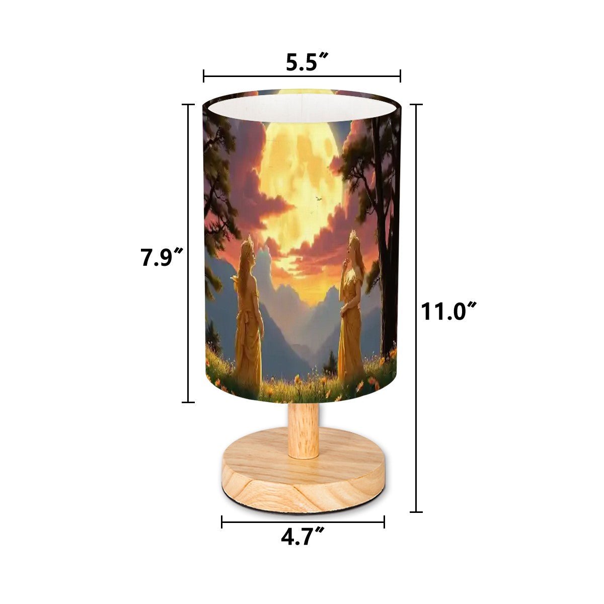 Ladies of the Moon Cylindrical Table Lamp - Gregg Acini Adoree Designs - Lamp