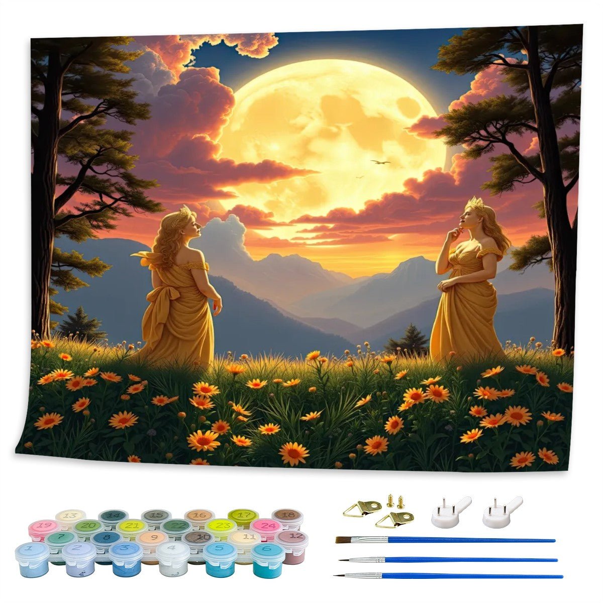 Ladies of the Moon Frameless Paint by Numbers Kit for Adults (Horizontal) - Gregg Acini Adoree Designs - Paint by Numbers