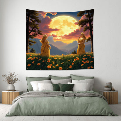 Ladies of the Moon Lightweight Wall Tapestry (Fabric Wall Hanging - USA) - Gregg Acini Adoree Designs - Wall Coverings