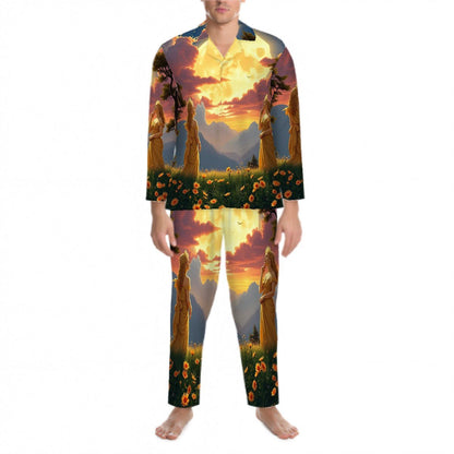 Ladies of the Moon Long Sleeved Pajamas for Men Set - Gregg Acini Adoree Designs - Men's Pajamas
