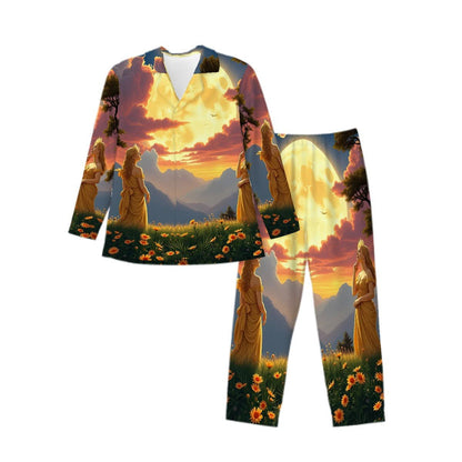 Ladies of the Moon Long Sleeved Pajamas for Men Set - Gregg Acini Adoree Designs - Men's Pajamas