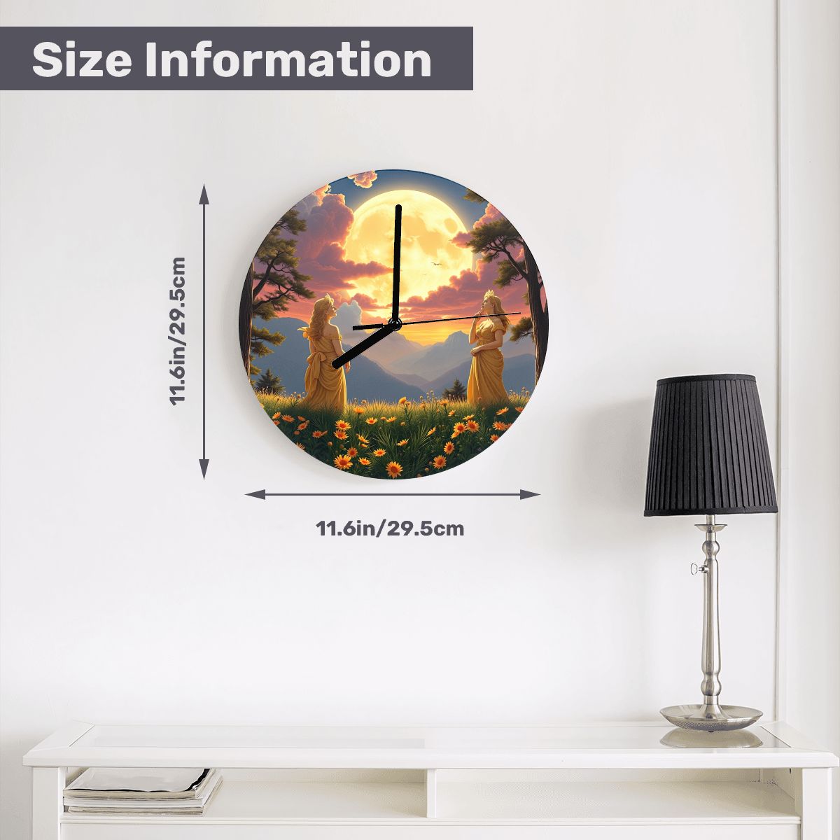 Ladies of the Moon MDF Wall Clock (Made in USA) - Gregg Acini Adoree Designs - Wall Clock