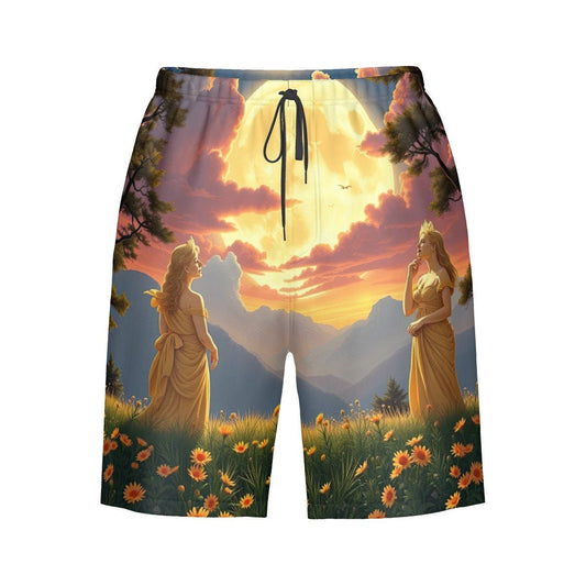 Ladies of the Moon Men's Beach Shorts - Gregg Acini Adoree Designs - Swimsuit