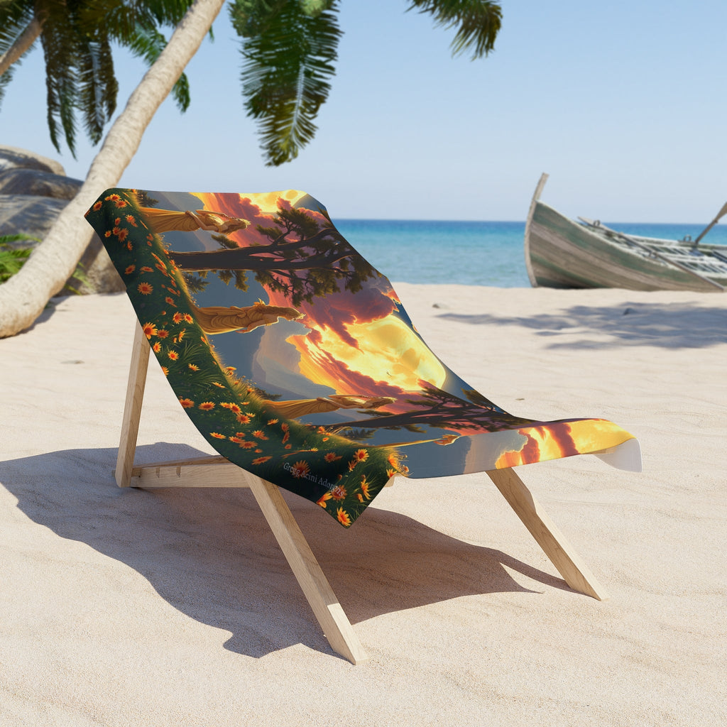 Ladies of the Moon Vibrant Beach Towel - Summer Vibes with Friends - Gregg Acini Adoree Designs - Towel