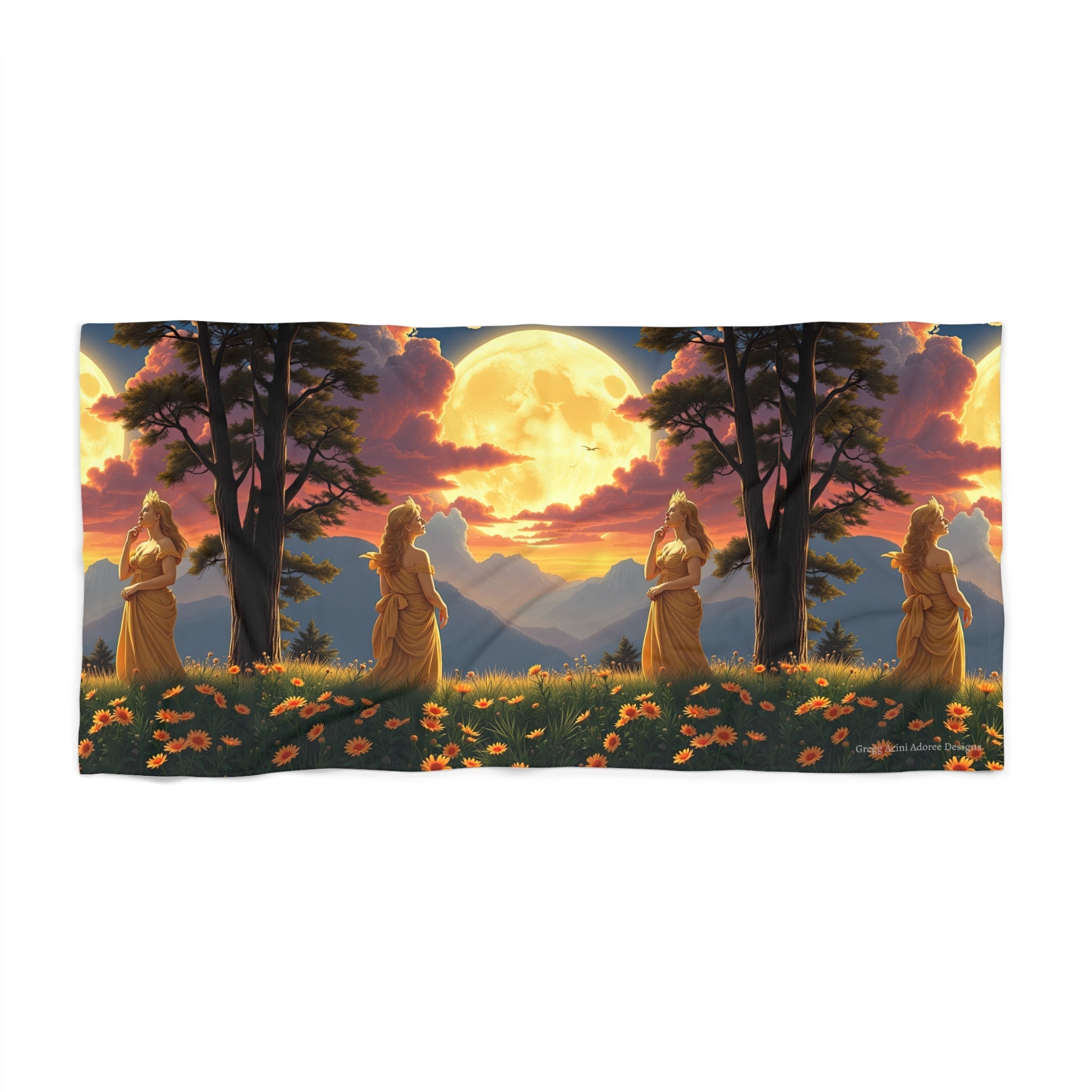 Ladies of the Moon Vibrant Beach Towel - Summer Vibes with Friends - Gregg Acini Adoree Designs - Towel