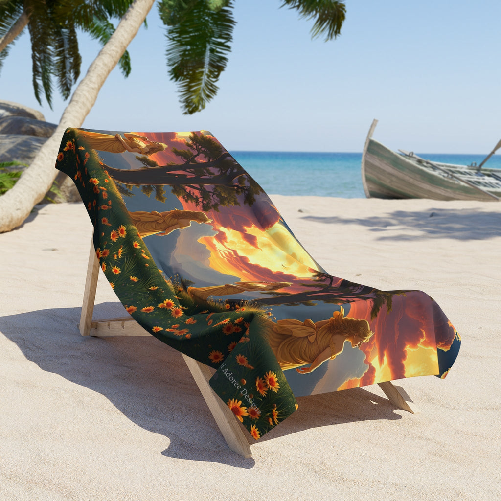 Ladies of the Moon Vibrant Beach Towel - Summer Vibes with Friends - Gregg Acini Adoree Designs - Towel