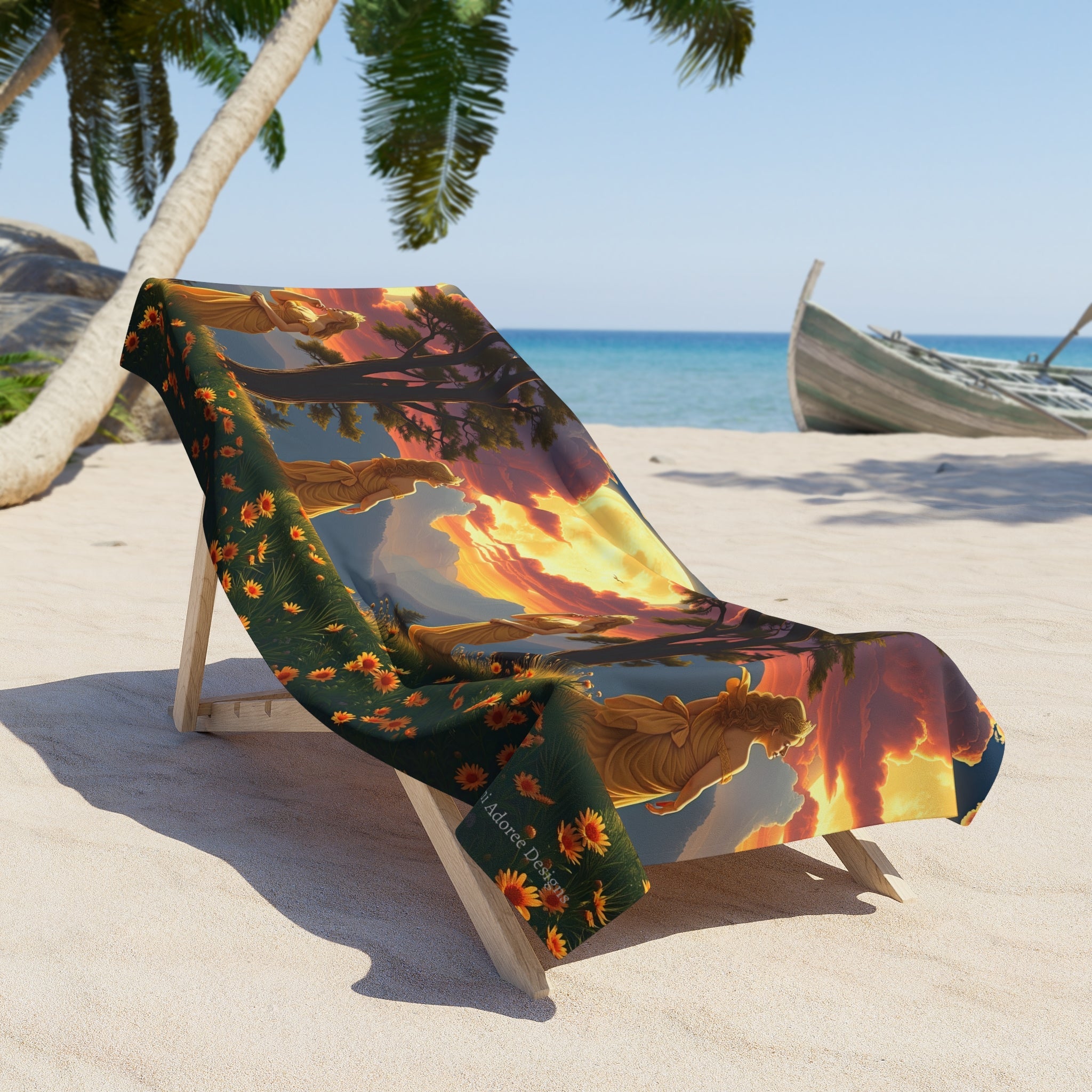 Ladies of the Moon Vibrant Beach Towel - Summer Vibes with Friends - Gregg Acini Adoree Designs - Towel