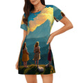 Ladies of the Mountain Loose Short - Sleeve Nightgown - Gregg Acini Adoree Designs - Women's Pajamas