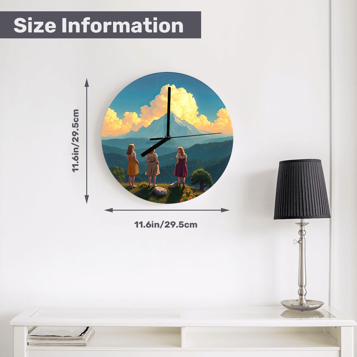 Ladies of the Mountain MDF Wall Clock (Made in USA) - Gregg Acini Adoree Designs - Wall Clock