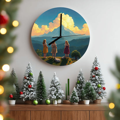 Ladies of the Mountain MDF Wall Clock (Made in USA) - Gregg Acini Adoree Designs - Wall Clock