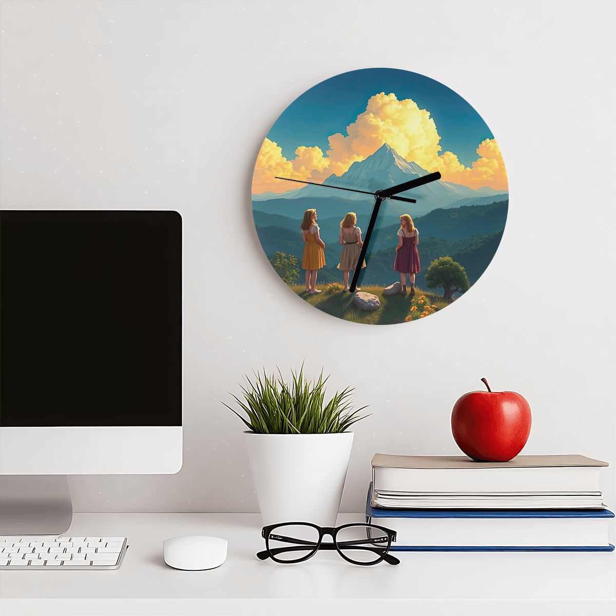 Ladies of the Mountain MDF Wall Clock (Made in USA) - Gregg Acini Adoree Designs - Wall Clock