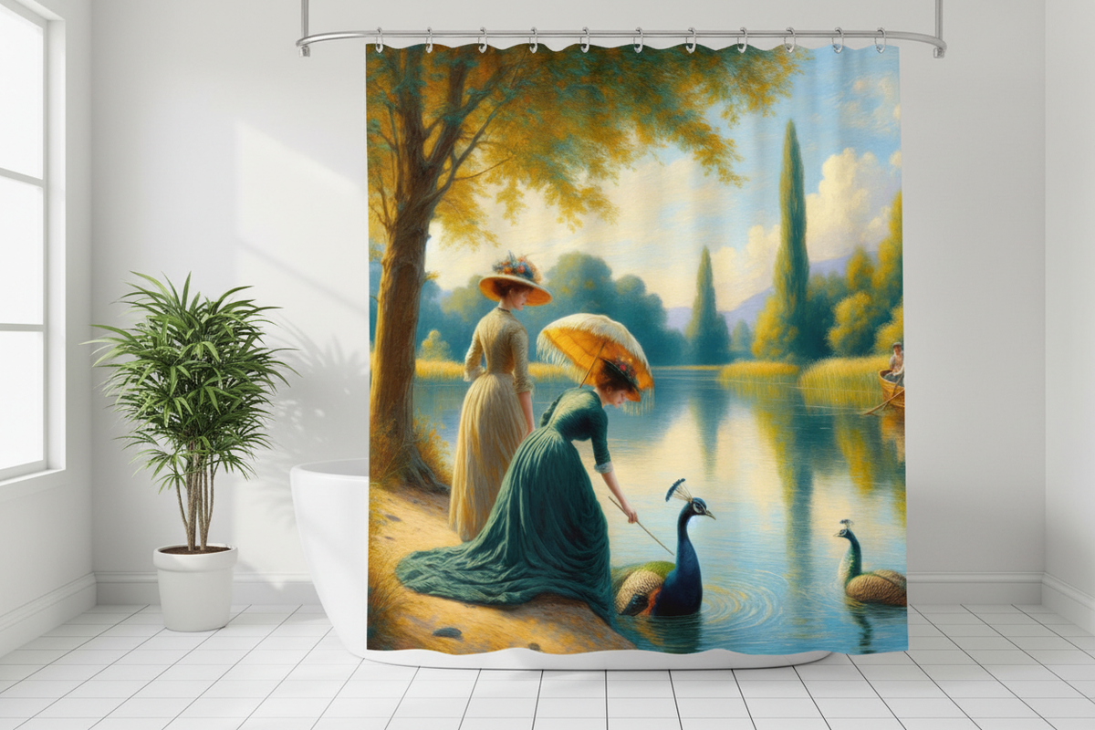 Ladies Poking a Peacock Lifestyle