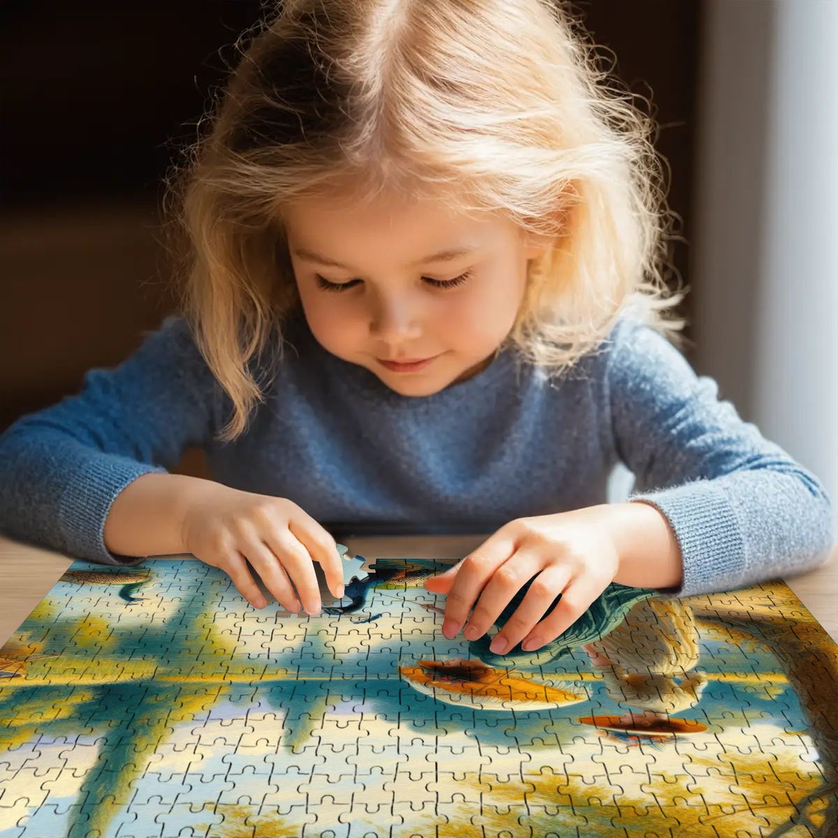 Ladies Poking a Peacock Wooden Jigsaw Puzzles 500 pcs - Gregg Acini Adoree Designs - Jigsaw Puzzle