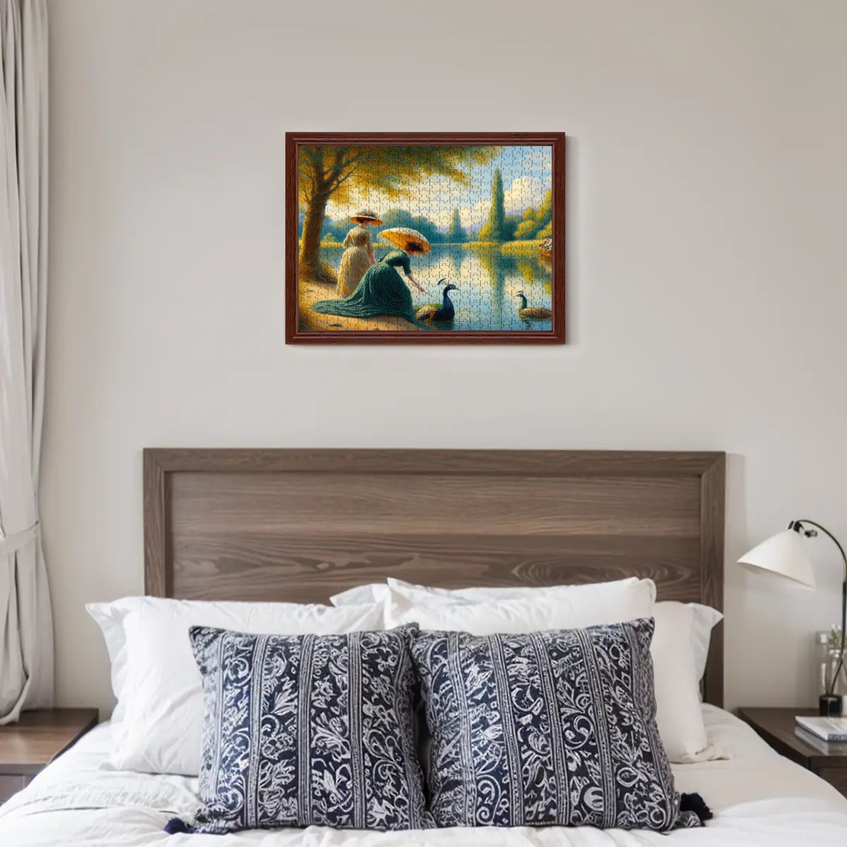 Ladies Poking a Peacock Wooden Jigsaw Puzzles 500 pcs - Gregg Acini Adoree Designs - Jigsaw Puzzle