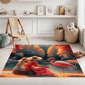 Ladies with a Flamingo Area Rug without Tassels (3:5) - Gregg Acini Adoree Designs - Rugs & Mats