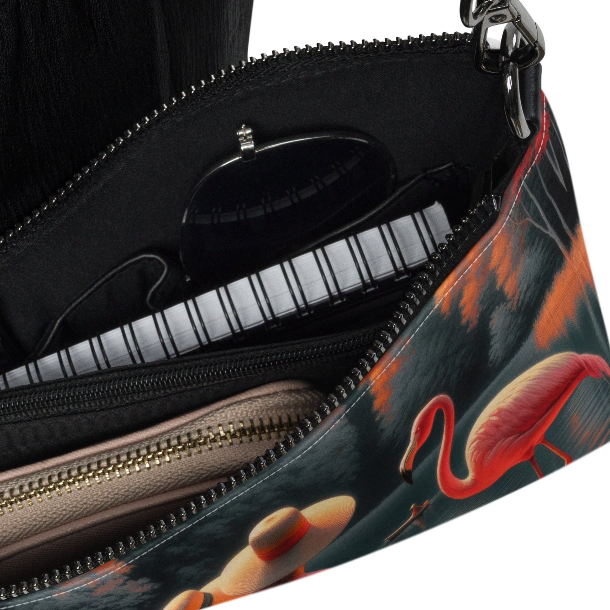Ladies with a Flamingo Crossbody bag - Gregg Acini Adoree Designs - Handbag