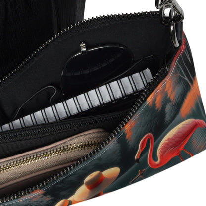 Ladies with a Flamingo Crossbody bag - Gregg Acini Adoree Designs - Handbag