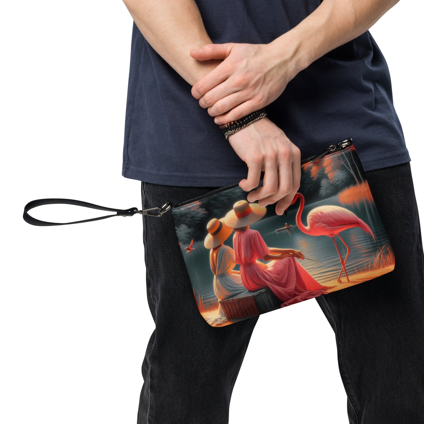 Ladies with a Flamingo Crossbody bag - Gregg Acini Adoree Designs - Handbag