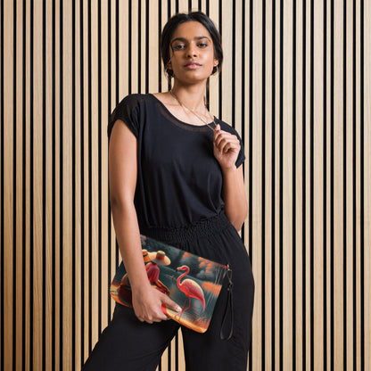 Ladies with a Flamingo Crossbody bag - Gregg Acini Adoree Designs - Handbag