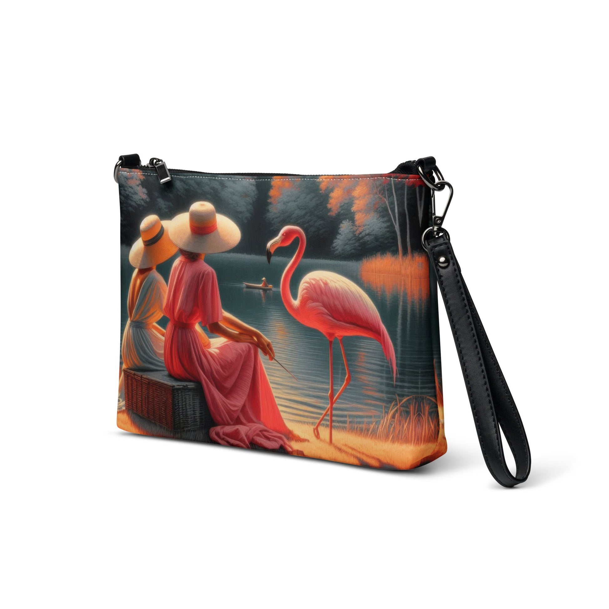 Ladies with a Flamingo Crossbody bag - Gregg Acini Adoree Designs - Handbag
