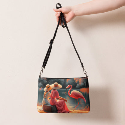 Ladies with a Flamingo Crossbody bag - Gregg Acini Adoree Designs - Handbag