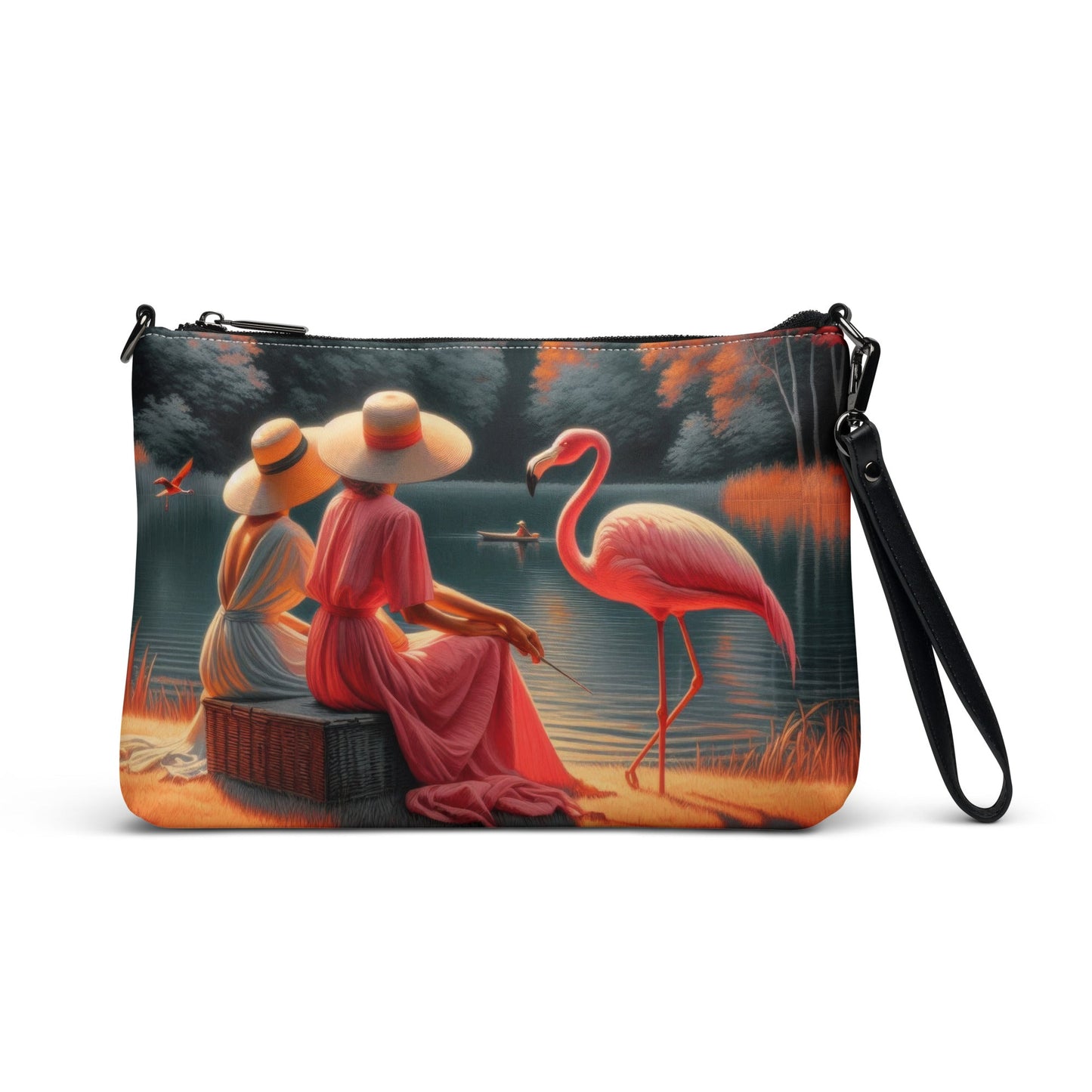 Ladies with a Flamingo Crossbody bag - Gregg Acini Adoree Designs - Handbag