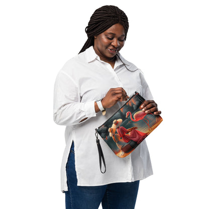 Ladies with a Flamingo Crossbody bag - Gregg Acini Adoree Designs - Handbag