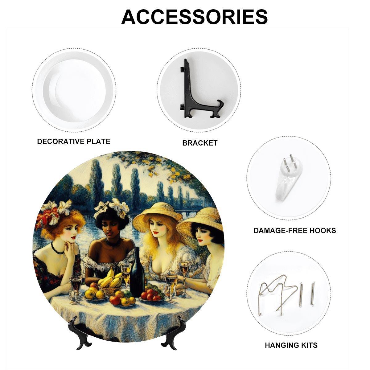 Ladies with Fruit Decorative Plate - Gregg Acini Adoree Designs - Home Accessories