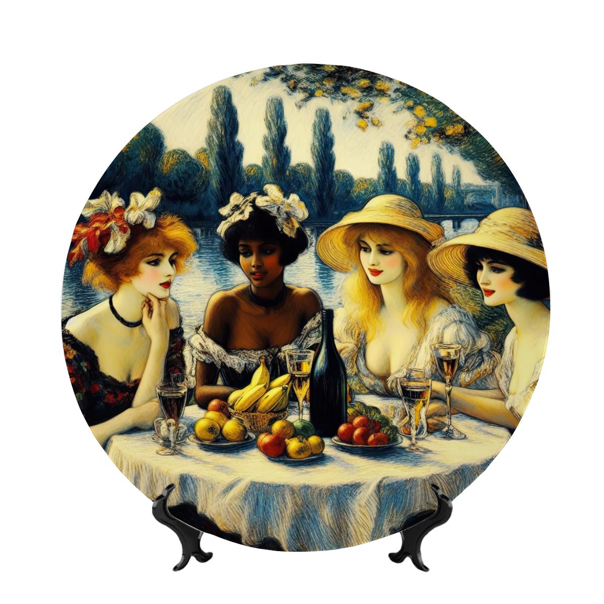 Ladies with Fruit Decorative Plate - Gregg Acini Adoree Designs - Home Accessories