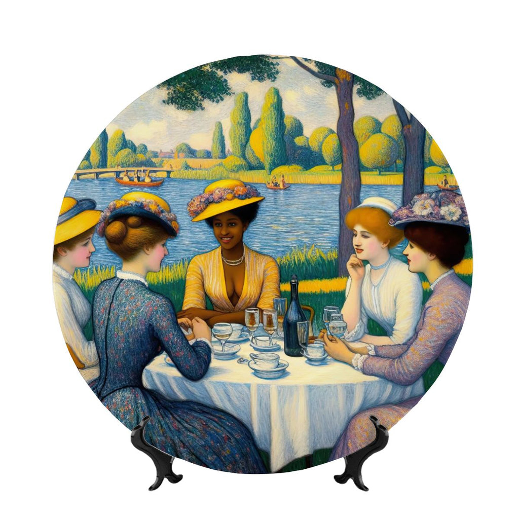 Ladies with the Yellow Hats Decorative Plate - Gregg Acini Adoree Designs - Home Accessories
