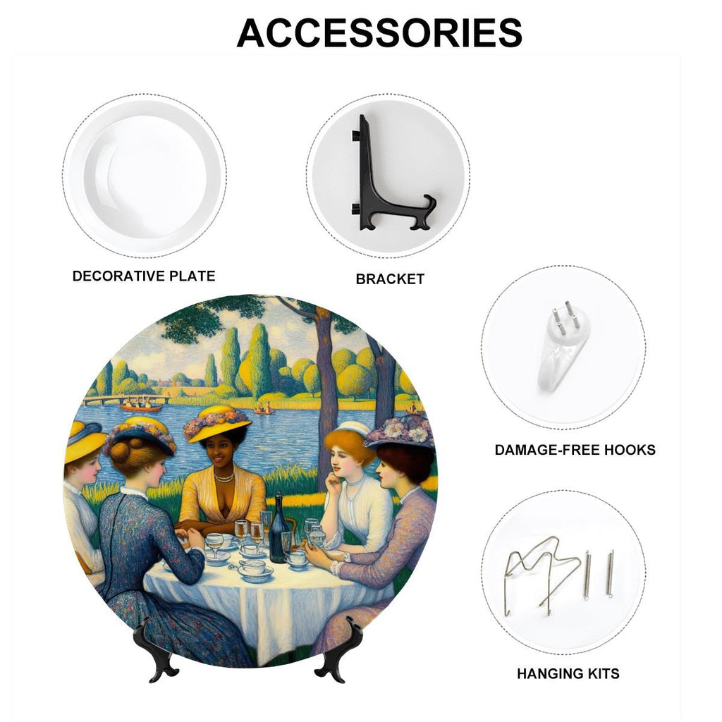 Ladies with the Yellow Hats Decorative Plate - Gregg Acini Adoree Designs - Home Accessories