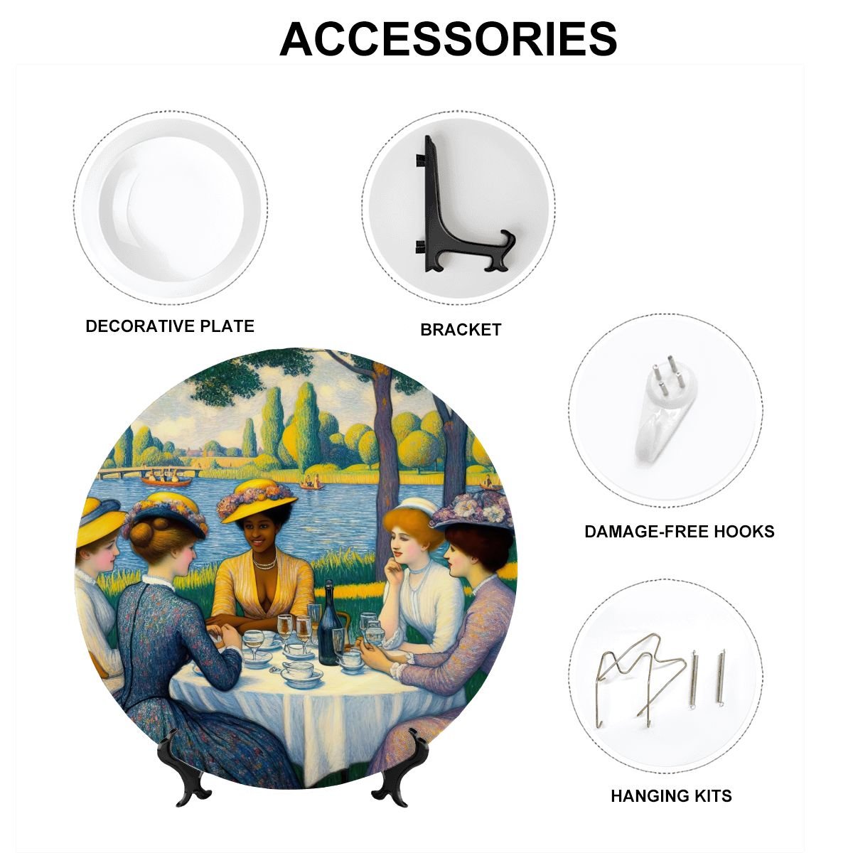 Ladies with the Yellow Hats Decorative Plate - Gregg Acini Adoree Designs - Home Accessories