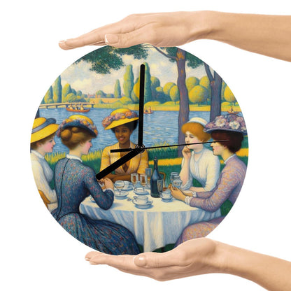 Ladies with the Yellow Hats MDF Wall Clock (Made in USA) - Gregg Acini Adoree Designs - Wall Clock