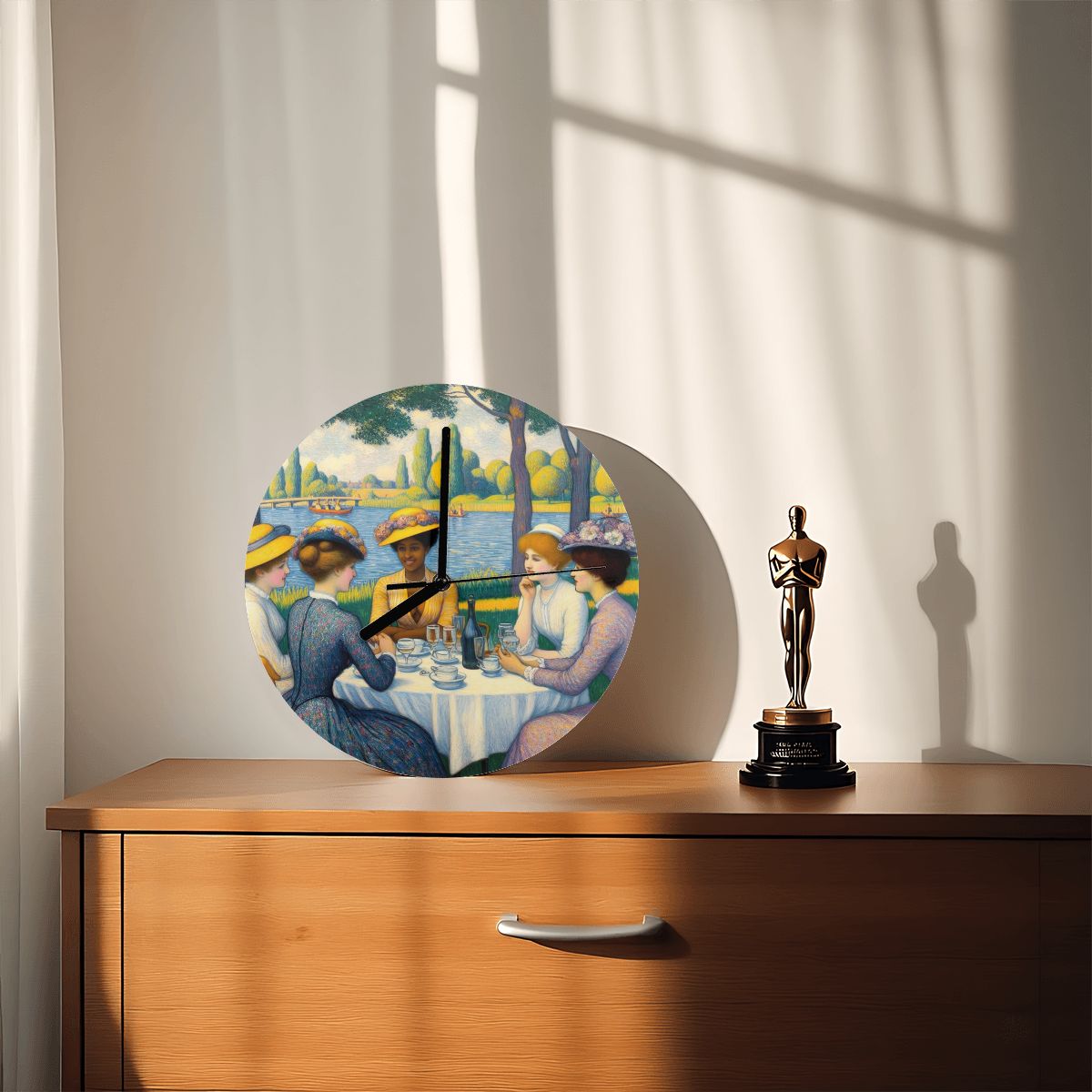 Ladies with the Yellow Hats MDF Wall Clock (Made in USA) - Gregg Acini Adoree Designs - Wall Clock