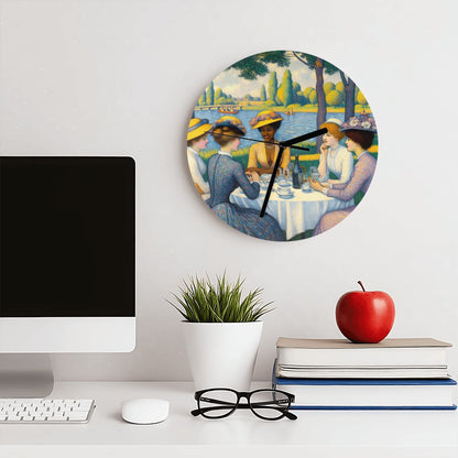 Ladies with the Yellow Hats MDF Wall Clock (Made in USA) - Gregg Acini Adoree Designs - Wall Clock