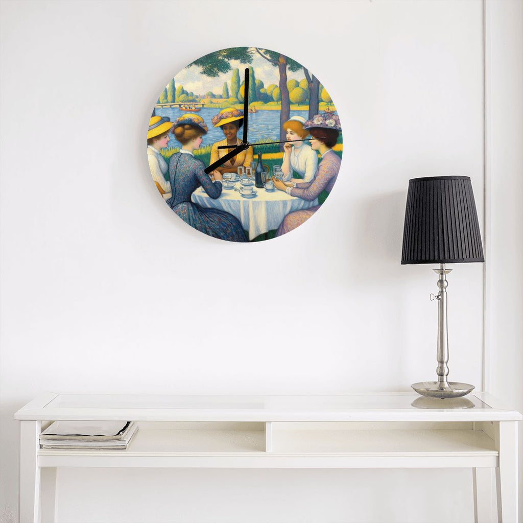 Ladies with the Yellow Hats MDF Wall Clock (Made in USA) - Gregg Acini Adoree Designs - Wall Clock