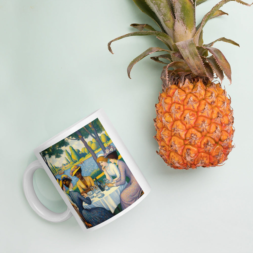 Ladies with the Yellow Hats White glossy mug - Gregg Acini Adoree Designs - Mug